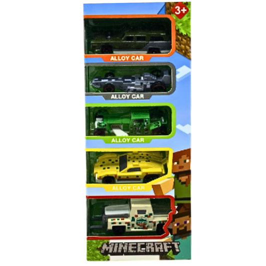 Minecraft Die-Cast Car Set – 5 Pcs Mini Alloy Cars for Kids & Collectors