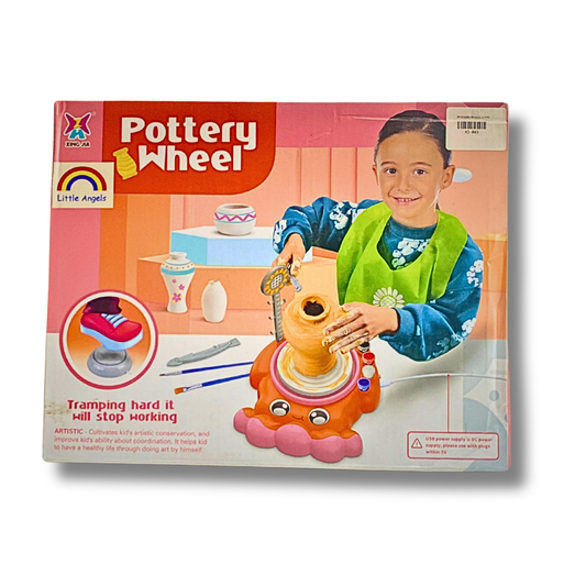 Kids Electric Pottery Wheel Kit - USB Powered Craft Set with Foot Pedal Control