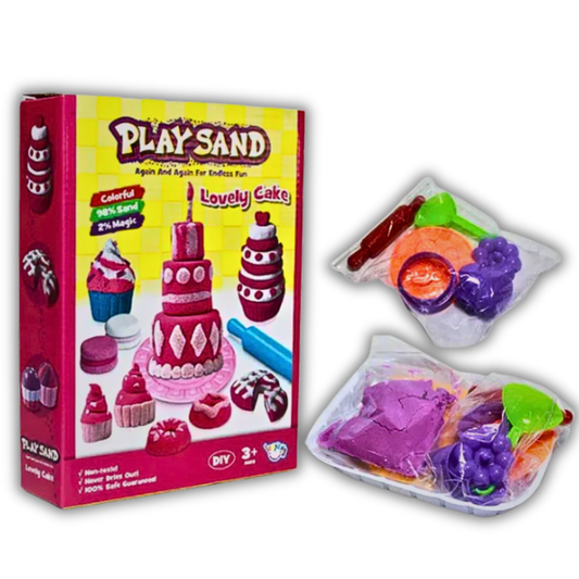 Magic Sand Lovely Cake Set for Kids - Non-Toxic Sensory Toy for Ages 3+