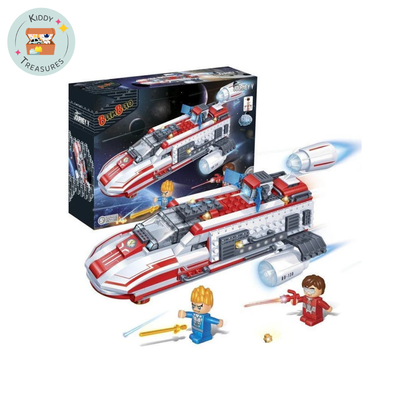 Spaceship Building Blocks Set with Minifigures (Ages 6+)