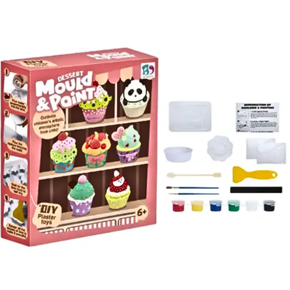 Mould & Paint Your Own Cupcake Treats - DIY Plaster Toy Kit with Paints