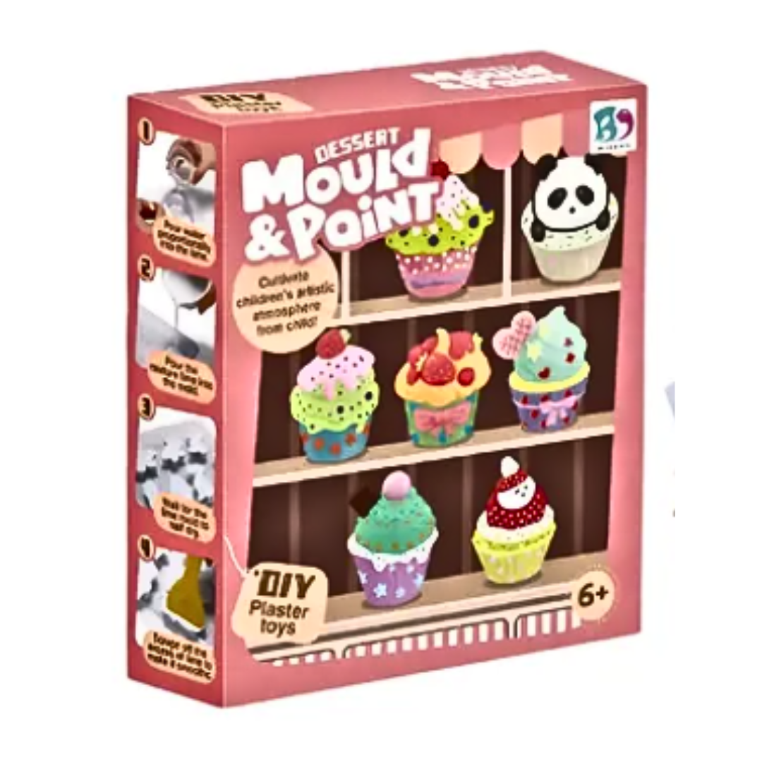 Mould & Paint Your Own Cupcake Treats - DIY Plaster Toy Kit with Paints