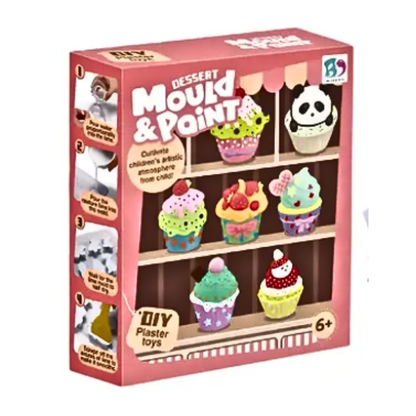 Mould & Paint Your Own Cupcake Treats - DIY Plaster Toy Kit with Paints