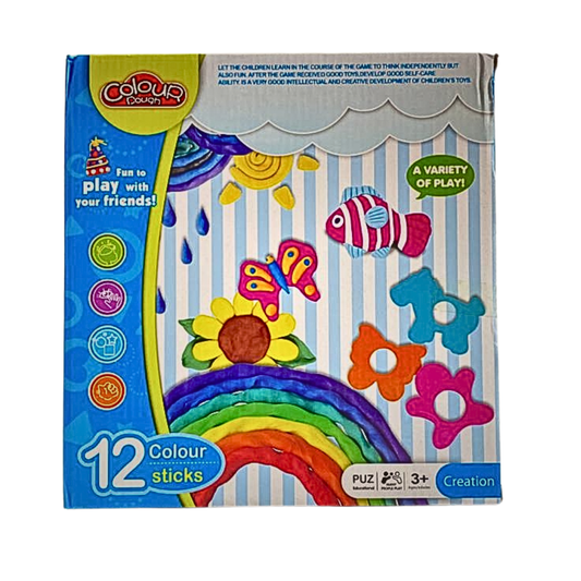 12-Piece Colour Dough Sticks Set - Soft & Non-Toxic Creative Clay for Kids