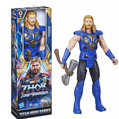 Marvel Thor: Love and Thunder Thor Titan Hero Series 12-Inch Action Figure – Superhero Toy with Stormbreaker Axe Accessory for Kids & Fans