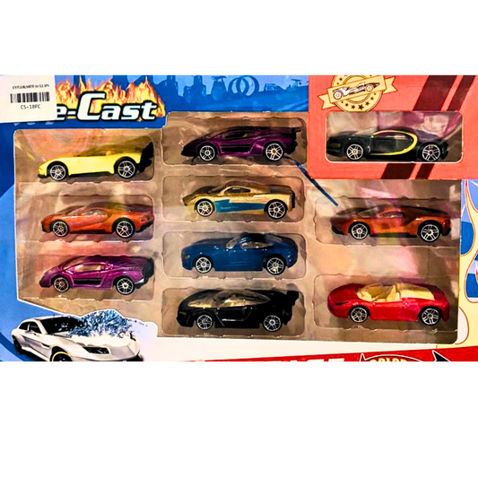 🏎️ Color Change Die-Cast Car Set – 10-Piece Heat Sensitive Racing Collection
