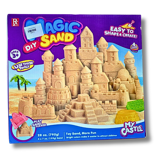 Magic Sand Castle Kit - Indoor Sensory Play Set with 20 Molding Tools