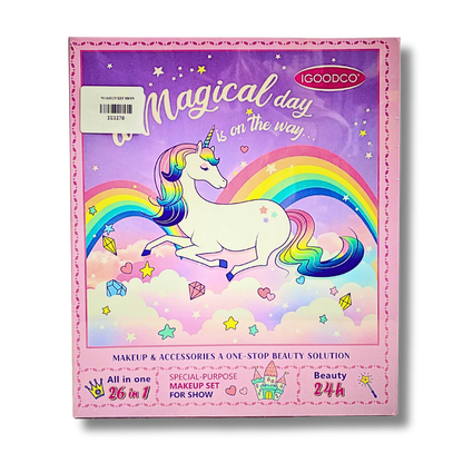 GOODCO Magical Unicorn Makeup Set - 26-in-1 Kids Beauty & Accessory Kit