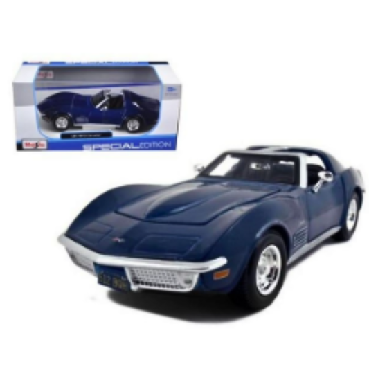 Maisto 1970 Corvette 1:24 Scale – Highly Detailed Blue Vintage Special Edition Die-Cast