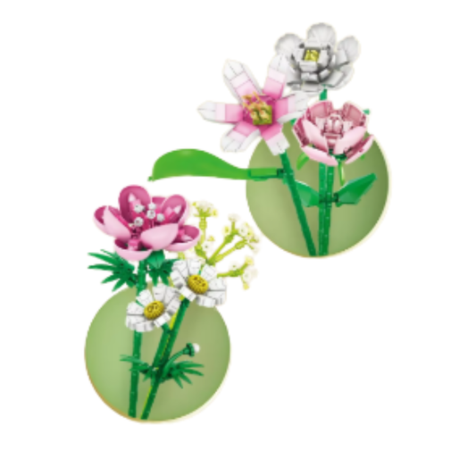 Artificial Pink Lily Building Blocks – Brick Florist Series 544-3 Decorative Floral Set