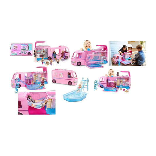 Barbie Dream Camper Playset with Pool & Slide - Transforming RV
