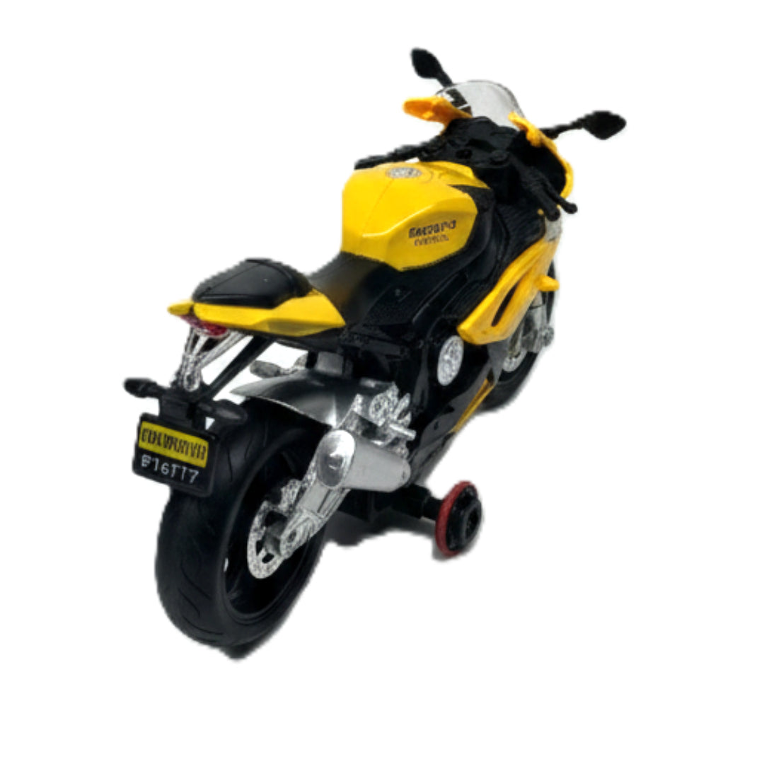 1:12 Scale Remote Control Racing Motorcycle – High-Speed RC Motorbike with LED Lights, 2.4GHz Radio Control, and Stunt Balance Wheels – Yellow Sports Bike Toy for Kids and Teens