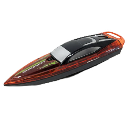 High-Speed Remote Control Racing Boat for Kids & Adults - 2.4GHz Waterproof RC Speedboat with LED Lights - Orange/Black
