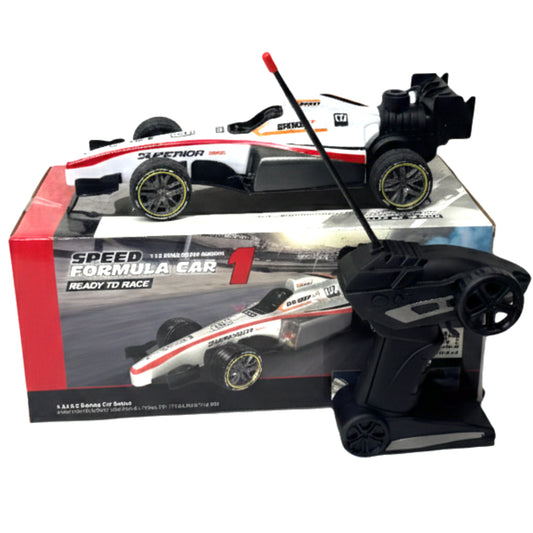 Remote Control High-Speed Formula 1 Racing Car – 1:18 Scale R/C Race Car with Pistol Grip Controller – Ready-to-Race Toy for Kids and Hobbyists (White/Red)