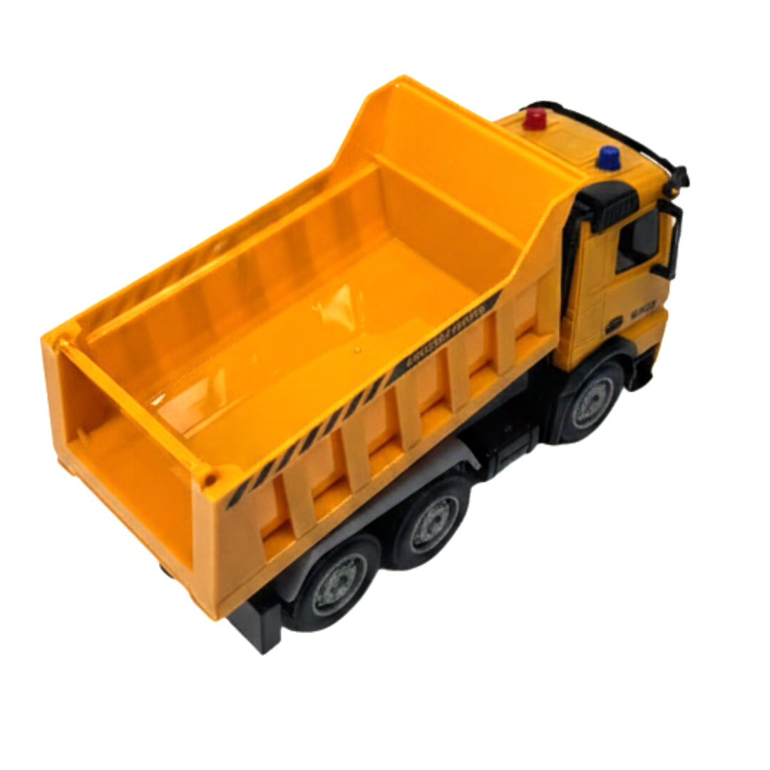 Remote Control Construction Dump Truck Toy – 6-Wheel RC Tipper Truck with Lights & Sounds – Full Functional Construction Vehicle for Kids