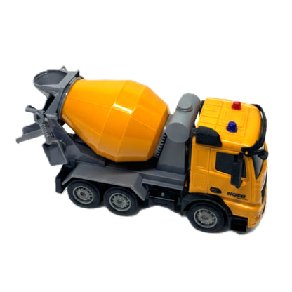 6-Channel Remote Control Cement Mixer Truck - 1:24 Scale Construction Vehicle with Rotating Drum, Lights, and Sound