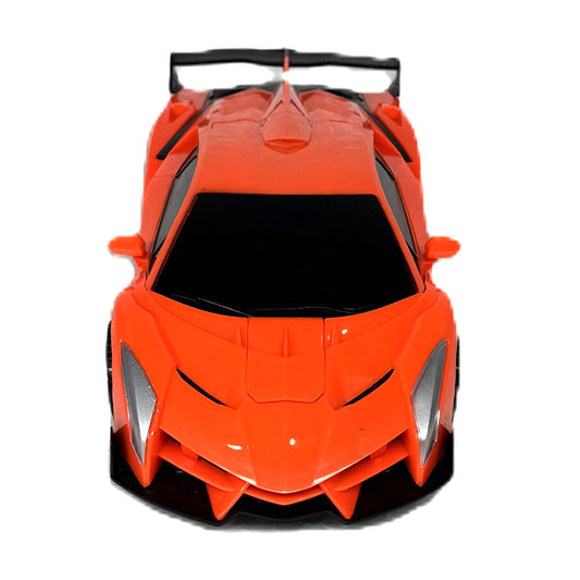 2-in-1 Remote Control Transforming Robot Car – 1:18 Scale RC Sports Car with One-Button Deformation, High-Speed Racing Toy for Kids Ages 6+ (Orange)