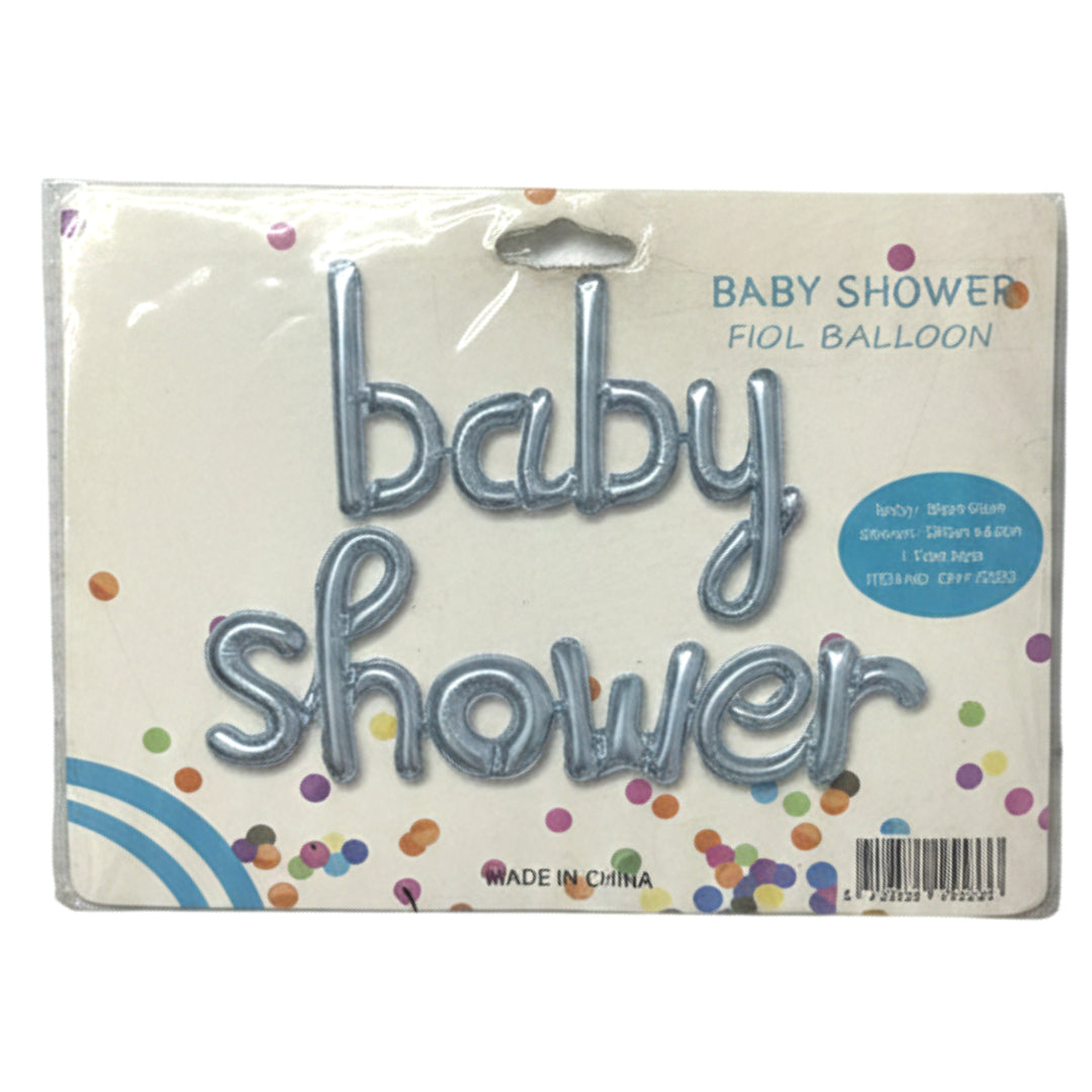 Light Blue "Baby Shower" Script Foil Balloon - 16" Self-Inflating Mylar Banner for Boys' Baby Shower Decorations & Gender Reveals