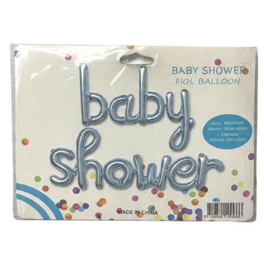 Light Blue "Baby Shower" Script Foil Balloon - 16" Self-Inflating Mylar Banner for Boys' Baby Shower Decorations & Gender Reveals