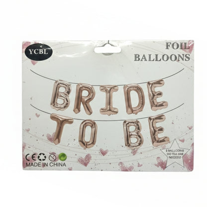 Gold & Rose Gold "Bride To Be" Foil Balloon Banner Set – 16-Inch Alphabet Letter Balloons for Bridal Shower, Bachelorette Party & Engagement Decor