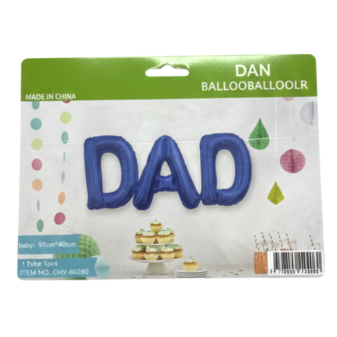 MOM & DAD Letter Balloon Banner Set - Gold & Blue Foil Balloons for Mother’s Day, Father’s Day, Birthdays, and Parents' Anniversary Party Decorations