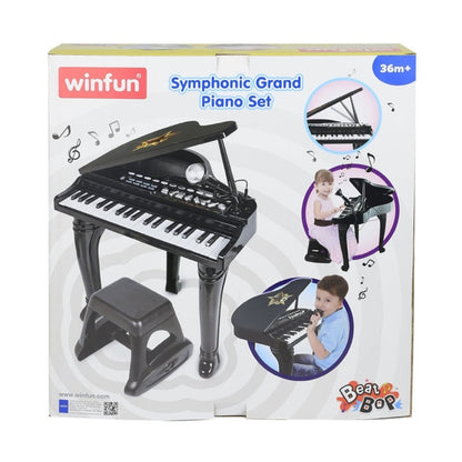 Winfun Symphonic Grand Piano Set with Microphone and Stool – Interactive Musical Toy for Toddlers