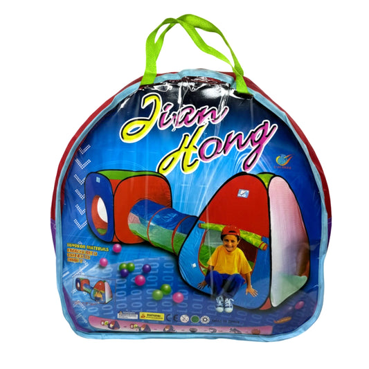 Jian Hong 3-in-1 Kids Play Tent with Tunnel - Pop-Up Indoor/Outdoor Adventure Set
