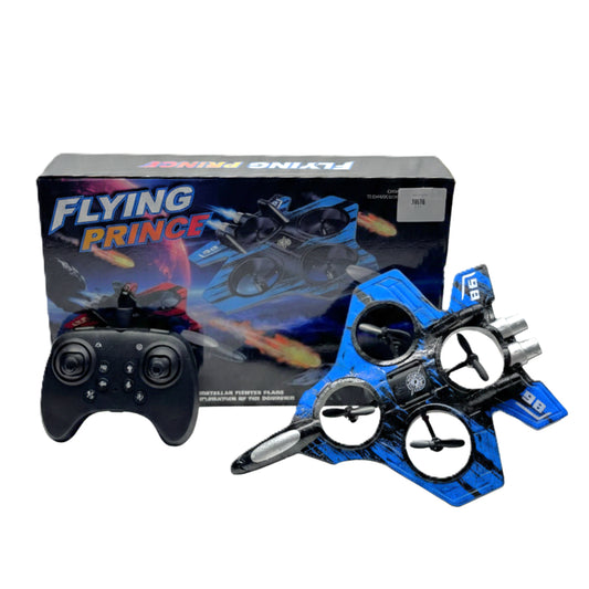 Flying Prince Remote Control Jet Drone - 2.4GHz RC Stunt Fighter Plane with LED Lights, 360° Flip, and One-Key Takeoff | High-Speed Quadcopter Toy for Kids & Adults