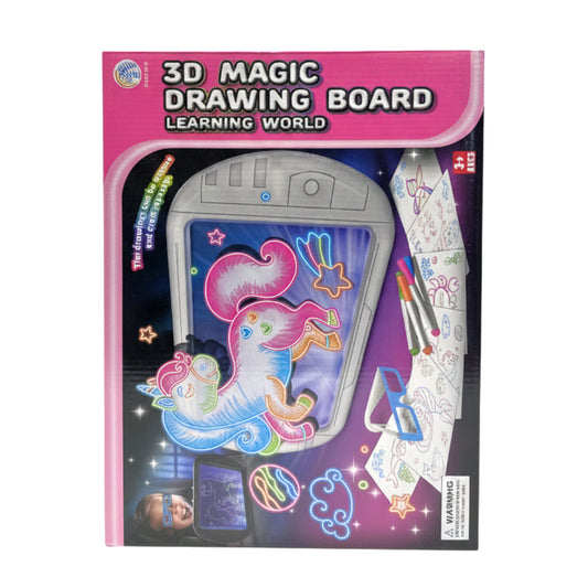 3D Magic Drawing Board with LED Lights & 3D Glasses – Creative Glow Sketch Pad for Kids