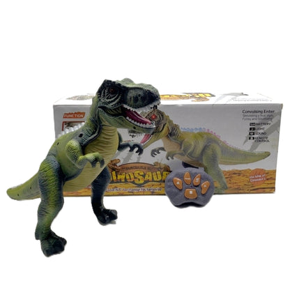 RC Walking T-Rex Dinosaur Toy with Realistic Roar, LED Lights, and Paw-Shaped Remote Control