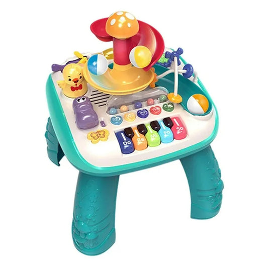 Interactive 2-in-1 Baby Activity Learning Table – Music Piano & Ball Drop Maze with Lights and Sounds