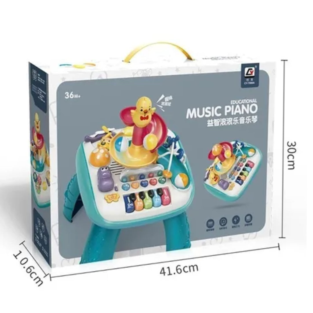 Interactive 2-in-1 Baby Activity Learning Table – Music Piano & Ball Drop Maze with Lights and Sounds