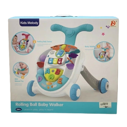Kids Melody 3-in-1 Rolling Ball Baby Walker & Musical Activity Center - Sit-to-Stand Learning Toy with Lights & Sounds for Infants 6M+
