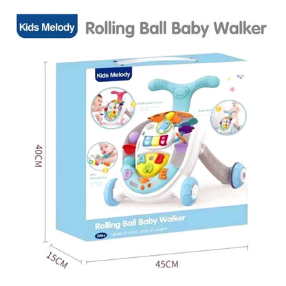 Kids Melody 3-in-1 Rolling Ball Baby Walker & Musical Activity Center - Sit-to-Stand Learning Toy with Lights & Sounds for Infants 6M+