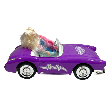 Royal Purple Retro R/C Convertible – Deluxe Remote Control Fashion Doll Car with Opening Trunk & Chrome Accents