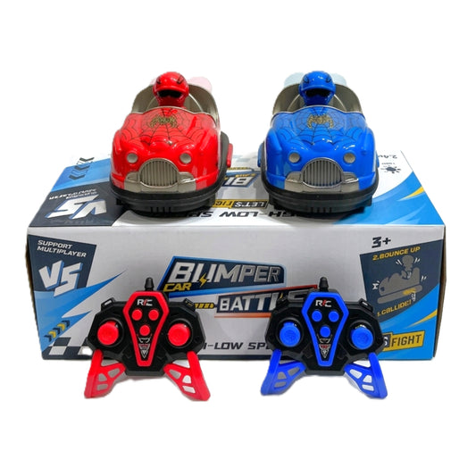 Remote Control Bumper Car Battle Set – 2-Player Interactive RC Bumper Cars with Ejecting Drivers & Sound Effects – Spider-Theme Fighting Cars for Kids Ages 3+ (Red & Blue Set)