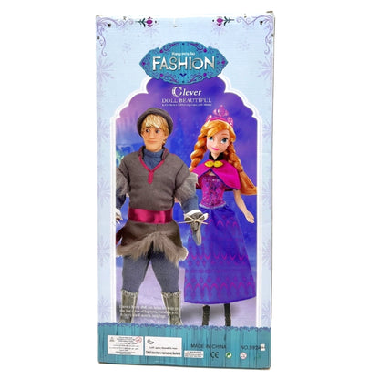 2-Piece Ice Princess Fashion Doll Set – Anna & Elsa Inspired 11-inch Dolls with Blue Sparkle Gowns and Accessories