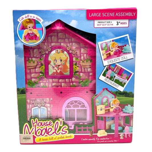 Large Princess Castle Dollhouse Playset - DIY 2-Story Pink Dream House with Furniture Accessories, Mini Doll, and Pet Figures - Educational Gift for Girls Ages 3+