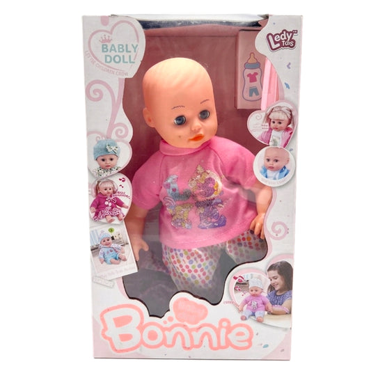 Ledy Toys Bonnie Baby Girl Doll – 12-Inch Interactive Toy with Feeding Bottle & Sounds