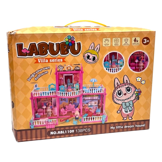 Labubu Villa Series DIY Dream Dollhouse Playset - Creative Educational Building Toy