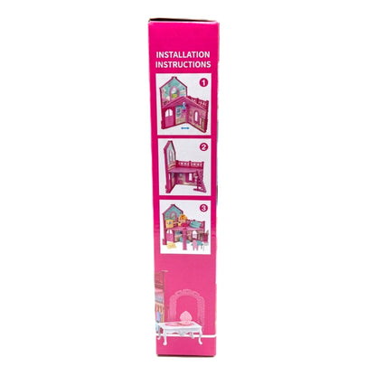 Large Princess Castle Dollhouse Playset - DIY 2-Story Pink Dream House with Furniture Accessories, Mini Doll, and Pet Figures - Educational Gift for Girls Ages 3+
