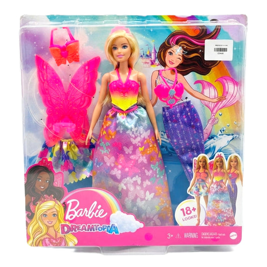 Barbie Dreamtopia 3-in-1 Fantasy Doll Gift Set – Princess, Mermaid & Fairy Outfits with Accessories