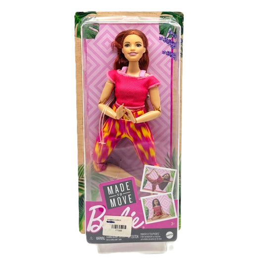 Barbie Made to Move Doll – Redhead Yoga Doll with 22 Articulated Joints & Pink Tie-Dye Athleisure Outfit