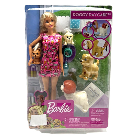 Barbie Doggy Daycare Playset with 4 Pet Dogs & Color-Change Features