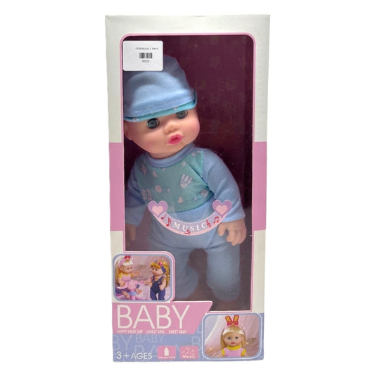 Musical Baby Doll Toy for Toddlers – Interactive Singing Doll in Blue Outfit
