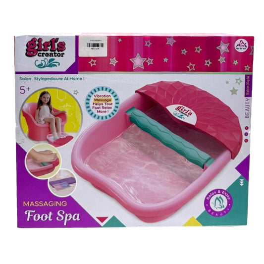 Girl’s Creator Massaging Foot Spa Kit – Vibration Massage & Pedicure Salon Playset for Kids (Ages 5+)