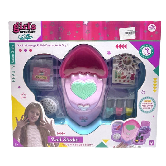 Girl’s Creator Beauty Salon Style Nail Studio - All-in-One Nail Spa Party Kit for Kids