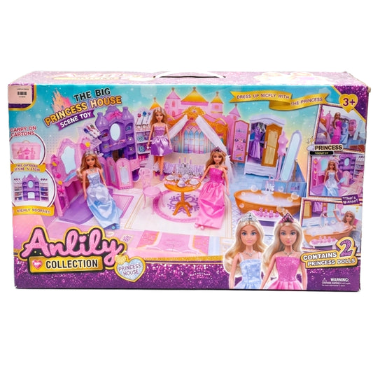 Anlily Collection: The Big Princess House Scene Toy Playset - Includes 2 Fashion Dolls, Furniture & Accessories