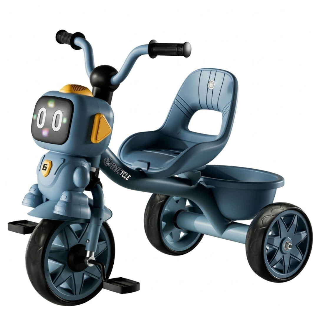 Robot-Buddy Kids’ 3-Wheel Tricycle – Interactive Toddler Ride-On with Storage