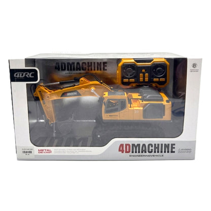 4DRC 4D-MACHINE Remote Control Excavator – 1/14 Scale Metal Die-Cast RC Construction Vehicle with 2.4GHz Transmitter